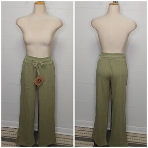 The Earth Collection green tie hem pull on pants